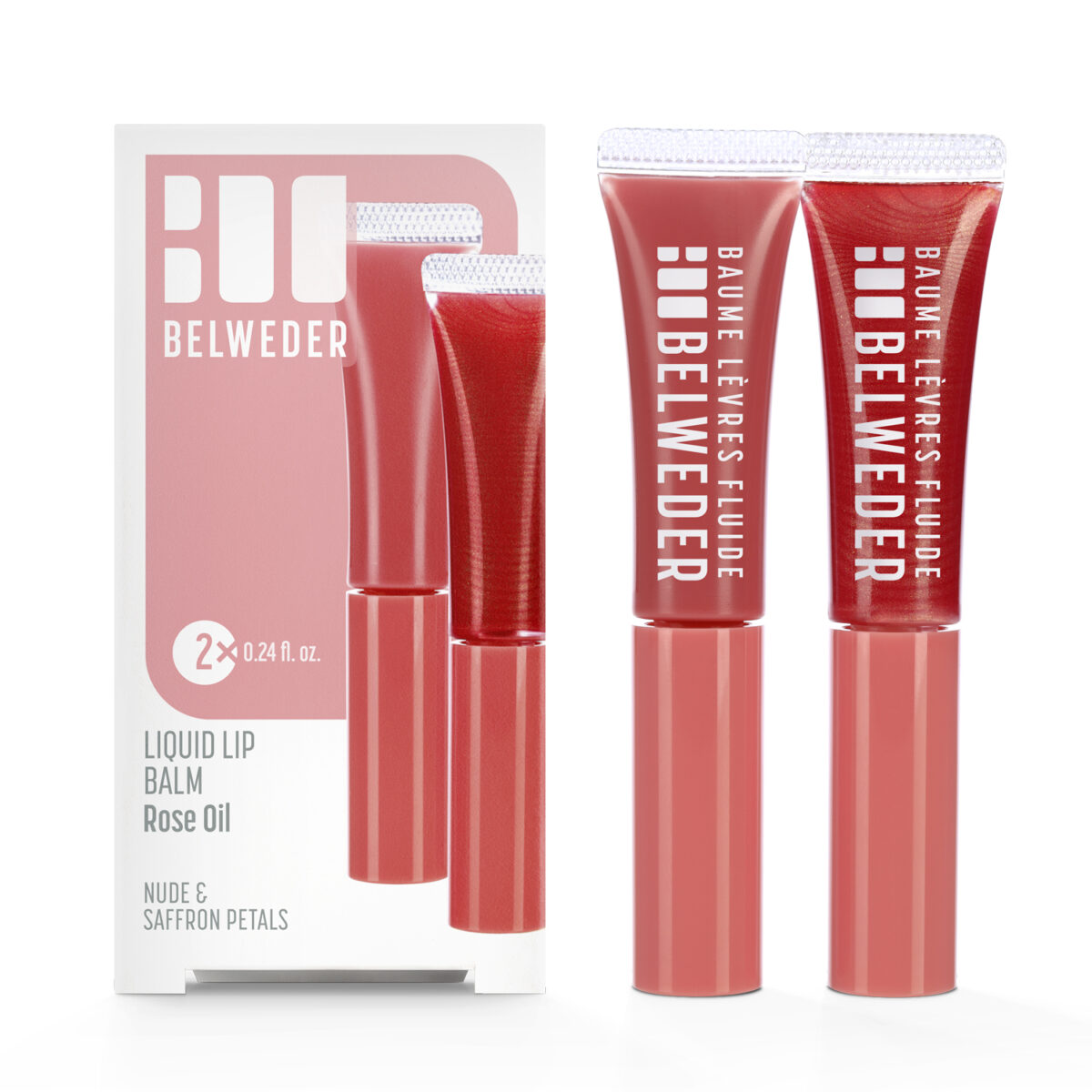 BAUME LÈVRES FLUIDE<br>Huile de Rose<br>NUDE & PÉTALES SAFRANÉS Anti-âge 2