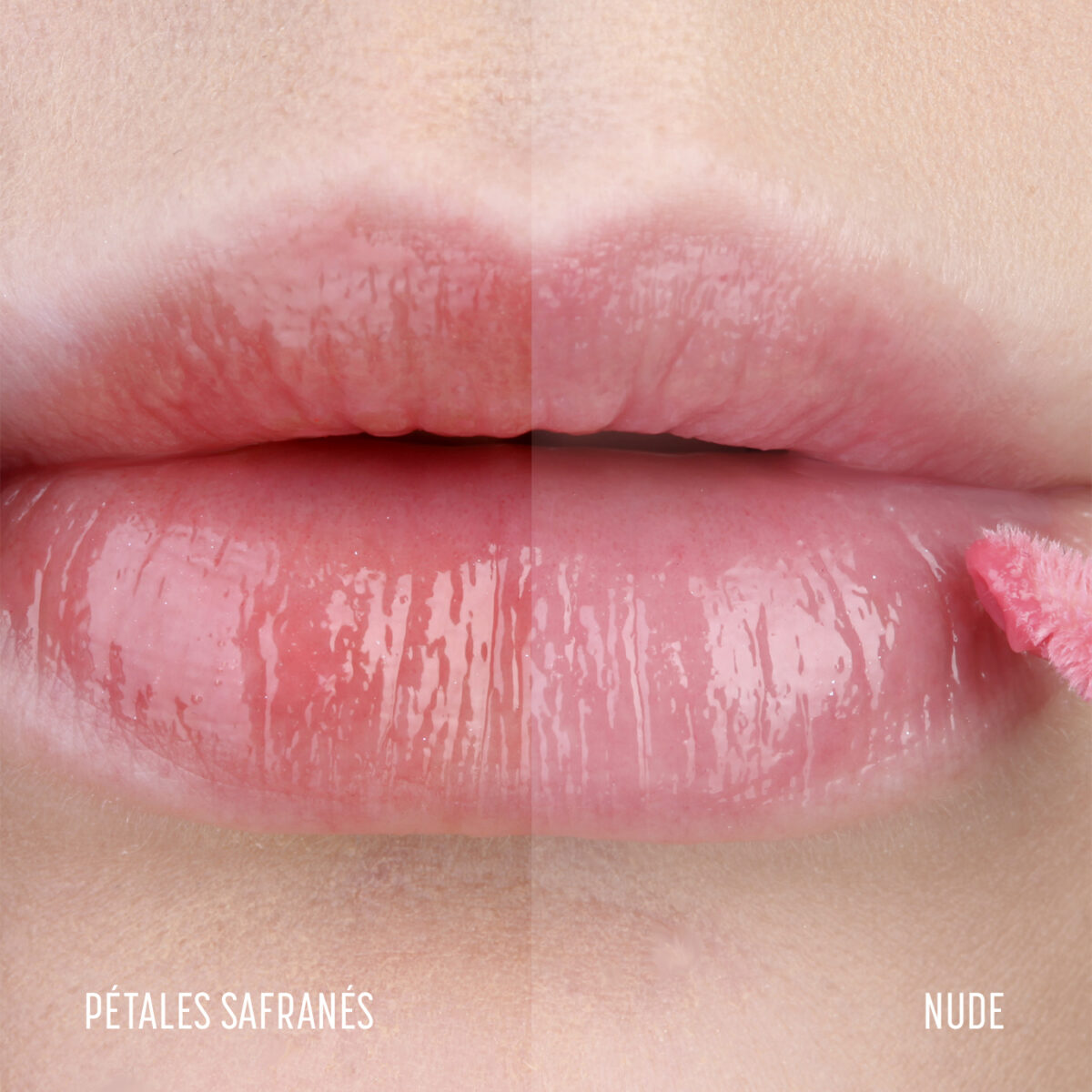 BAUME LÈVRES FLUIDE<br>Huile de Rose<br>NUDE & PÉTALES SAFRANÉS Anti-âge