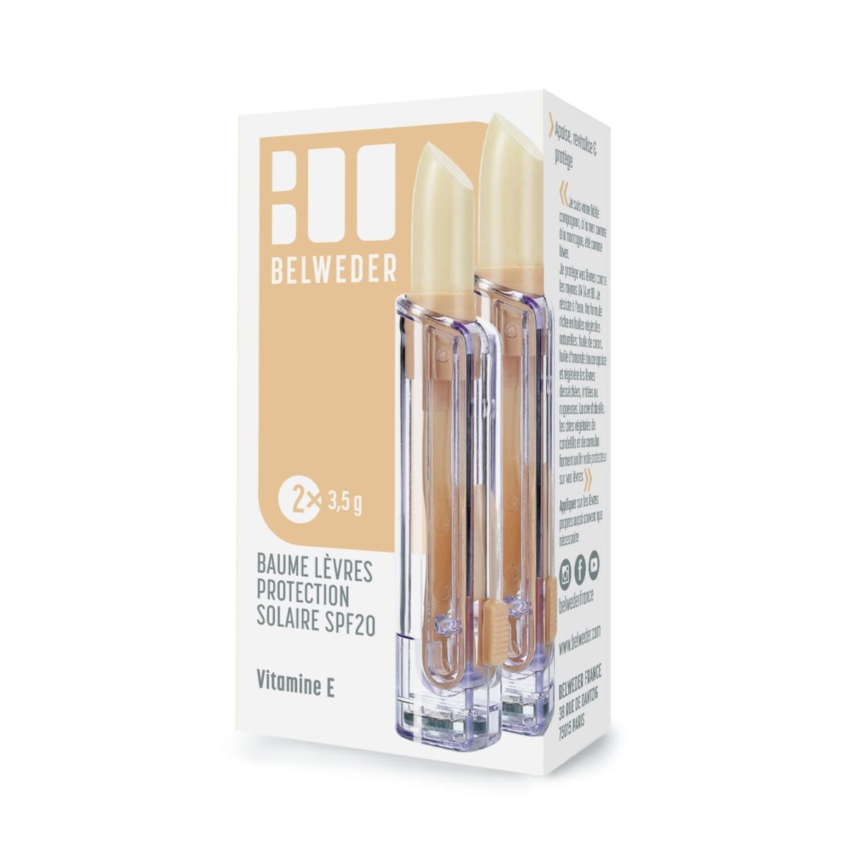 BAUME LÈVRES PROTECTION SOLAIRE SPF20 <br>Vitamine E Anti-âge