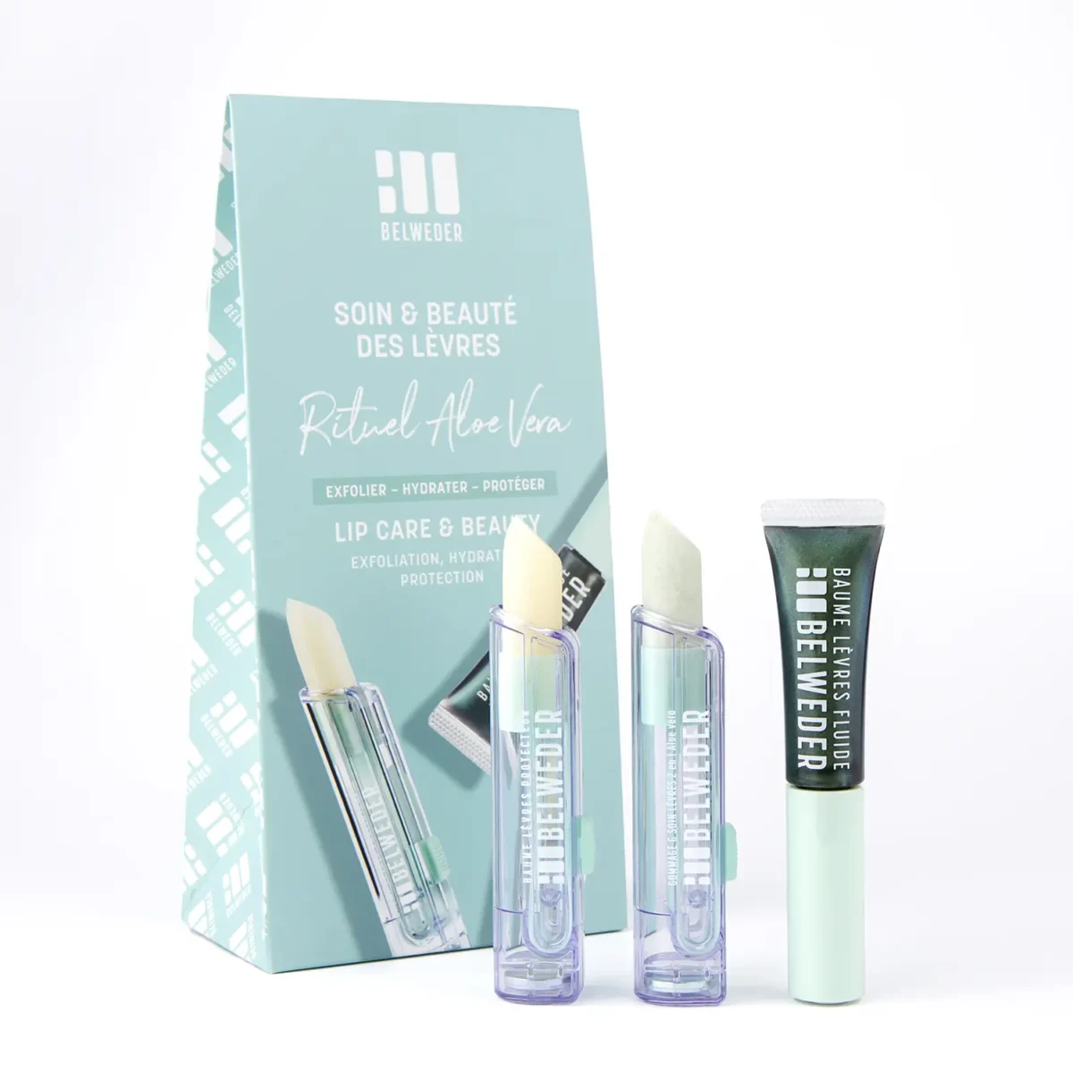 SOIN & BEAUTÉ DES LÈVRES<br>Rituel Aloe Vera<br>2x35g – 1x7ml Coffrets 2